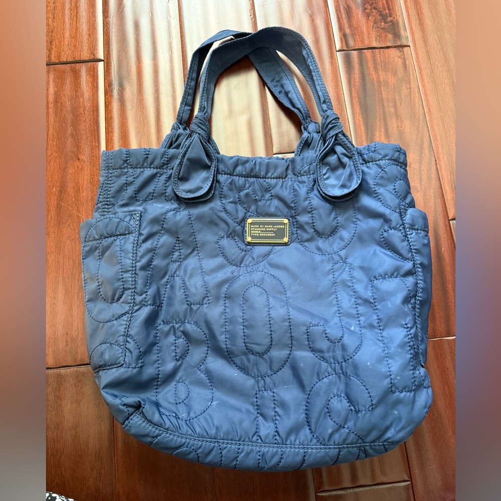 Authentic - Marc Jacobs Navy Quilted Tote Bag